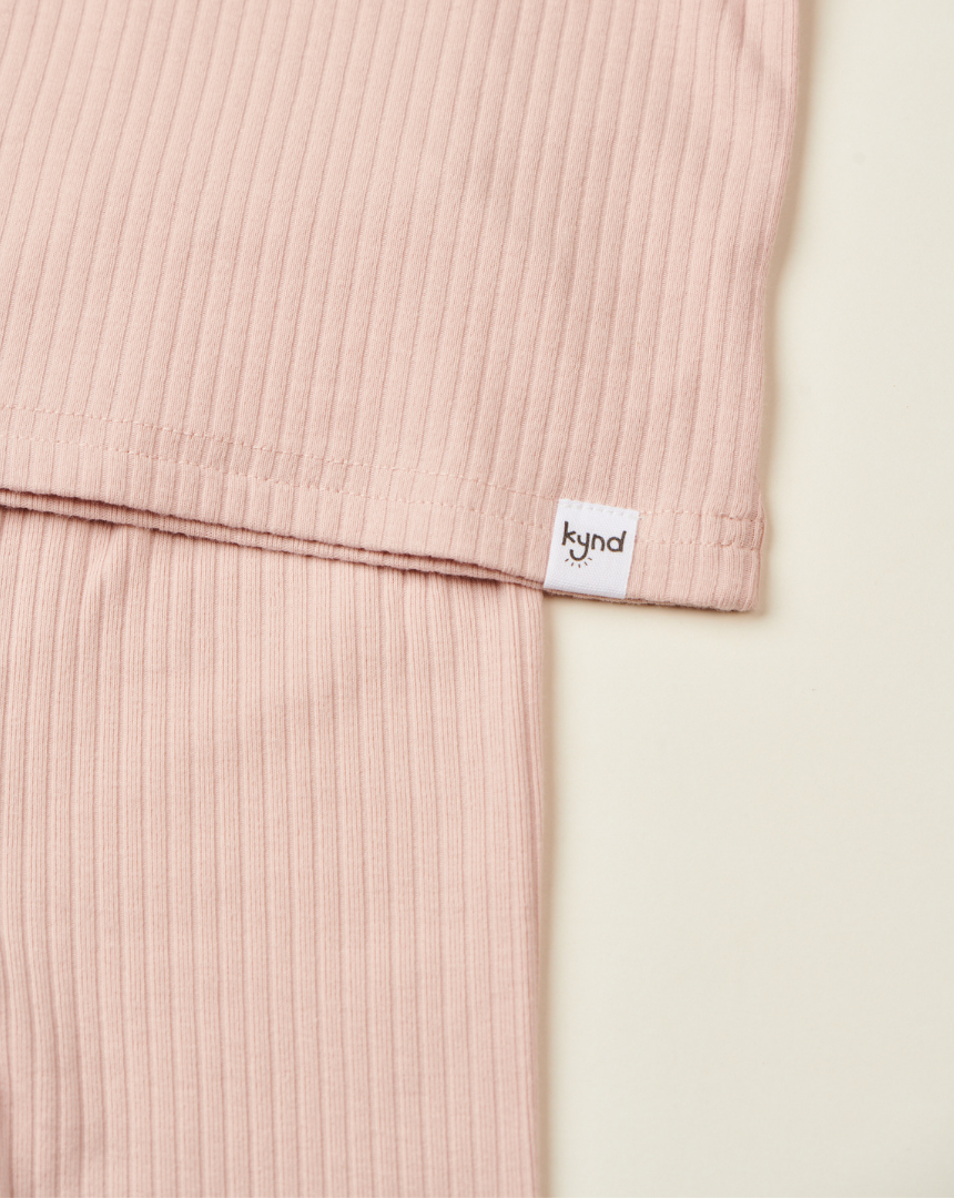 Light Pink Ribbed Pajama (1Y-5Y)