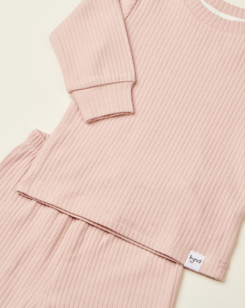 Light Pink Ribbed Pajama (1Y-5Y)