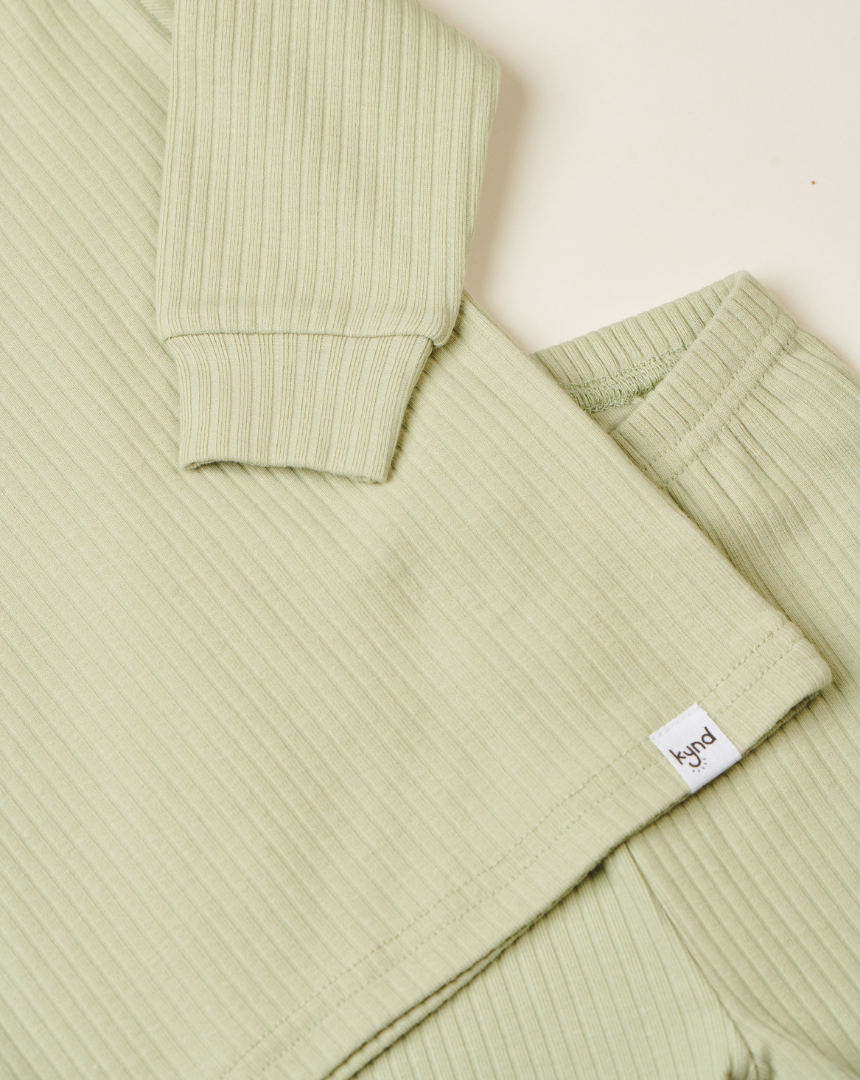 Green Ribbed Pajama (1Y-5Y)