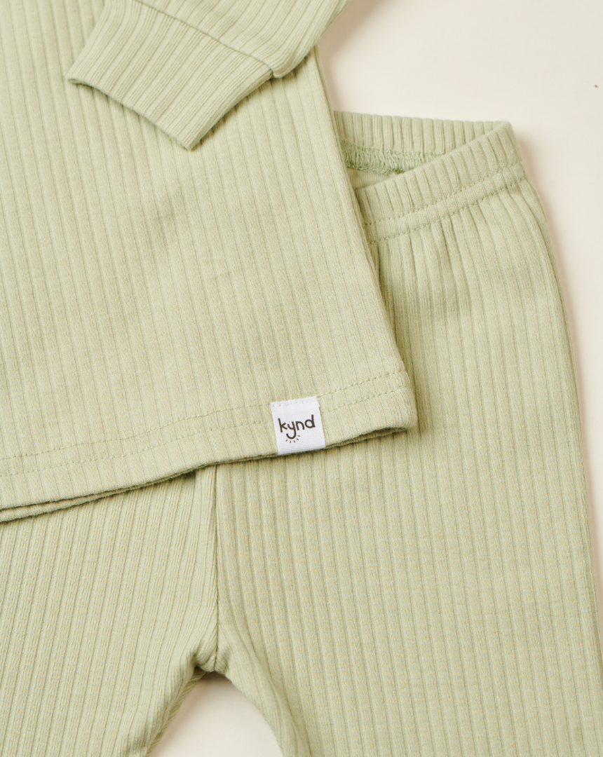 Green Ribbed Pajama (1Y-5Y)