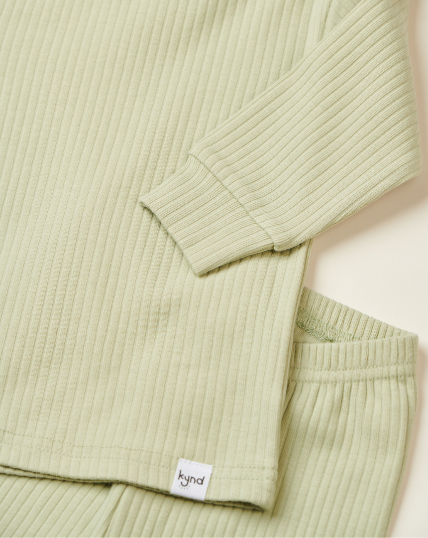 Green Ribbed Pajama (1Y-5Y)