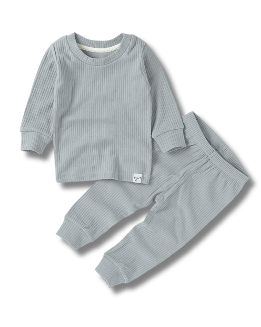Dusty Blue Ribbed Pajama (1Y-5Y)