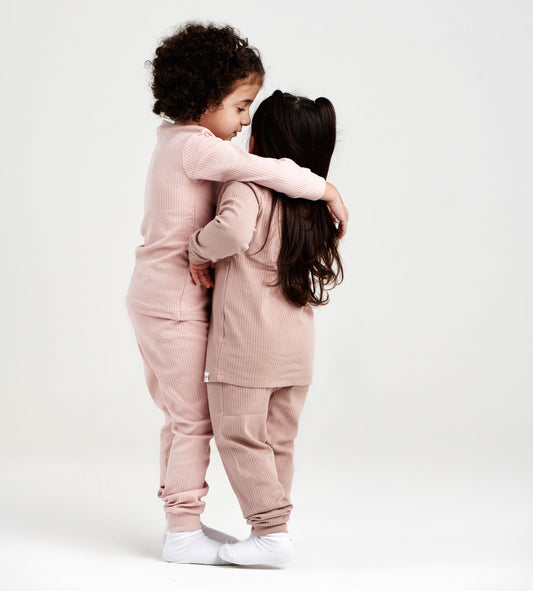 Light Pink Ribbed Pajama (1Y-5Y)