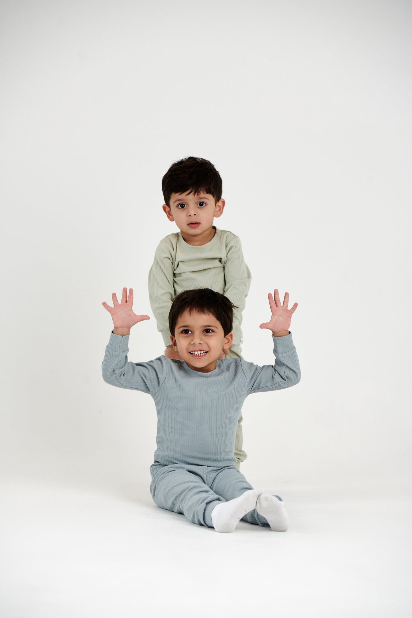 Dusty Blue Ribbed Pajama (1Y-5Y)