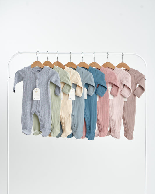 Green Ribbed Sleepsuit (0M-12M)