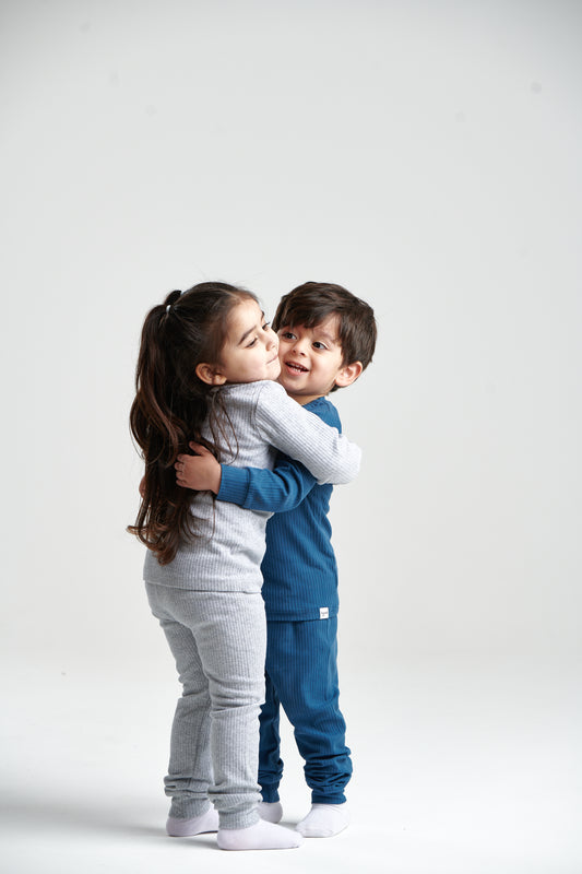 Navy Blue Ribbed Pajama (1Y-5Y)