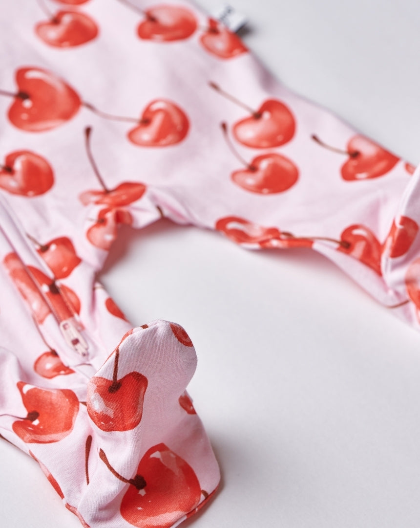 Cherry Dreams Footies (0-6M)