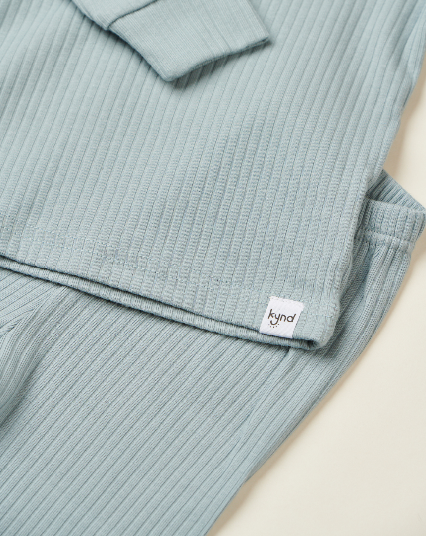 Dusty Blue Ribbed Pajama (1Y-5Y)